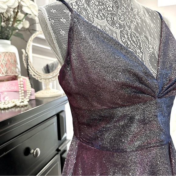 Blondie Nites by Stacy Sklar Glitter Iridescent Mini Dress Size 11 - Picture 13 of 15